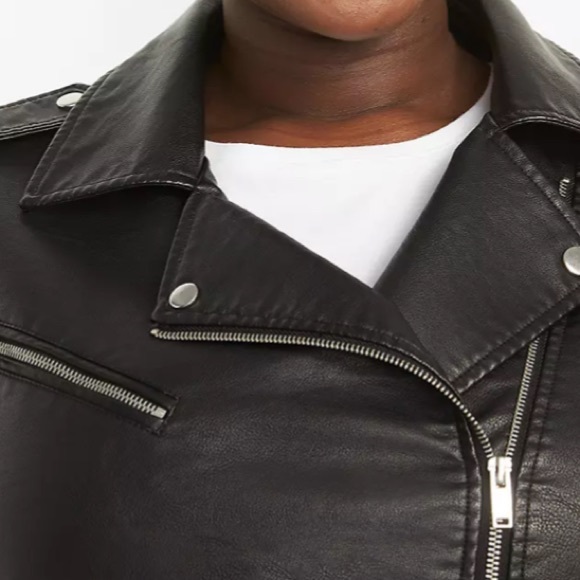Faux-Leather Moto Jacket - Picture 5 of 5